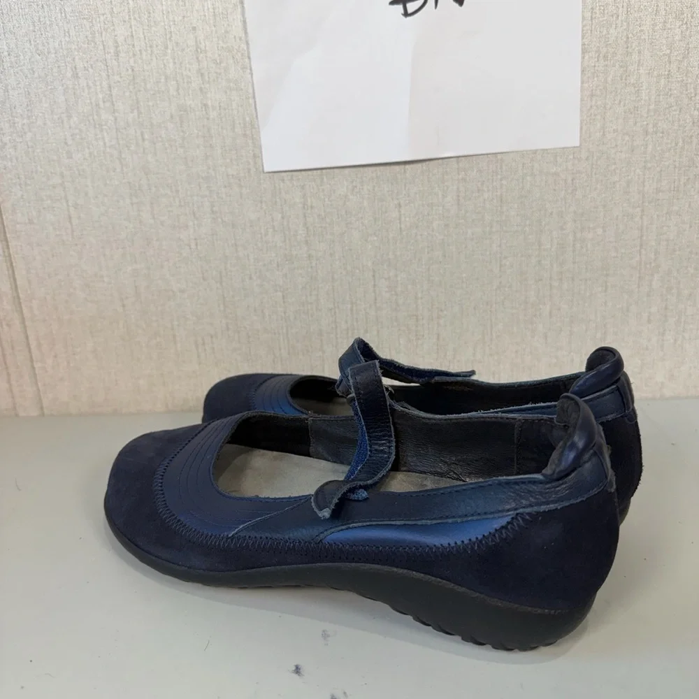 NAOT Kirei 41/ 10 Navy Blue Suede + Leather‎ Mary Janes Flats Comfort Shoes